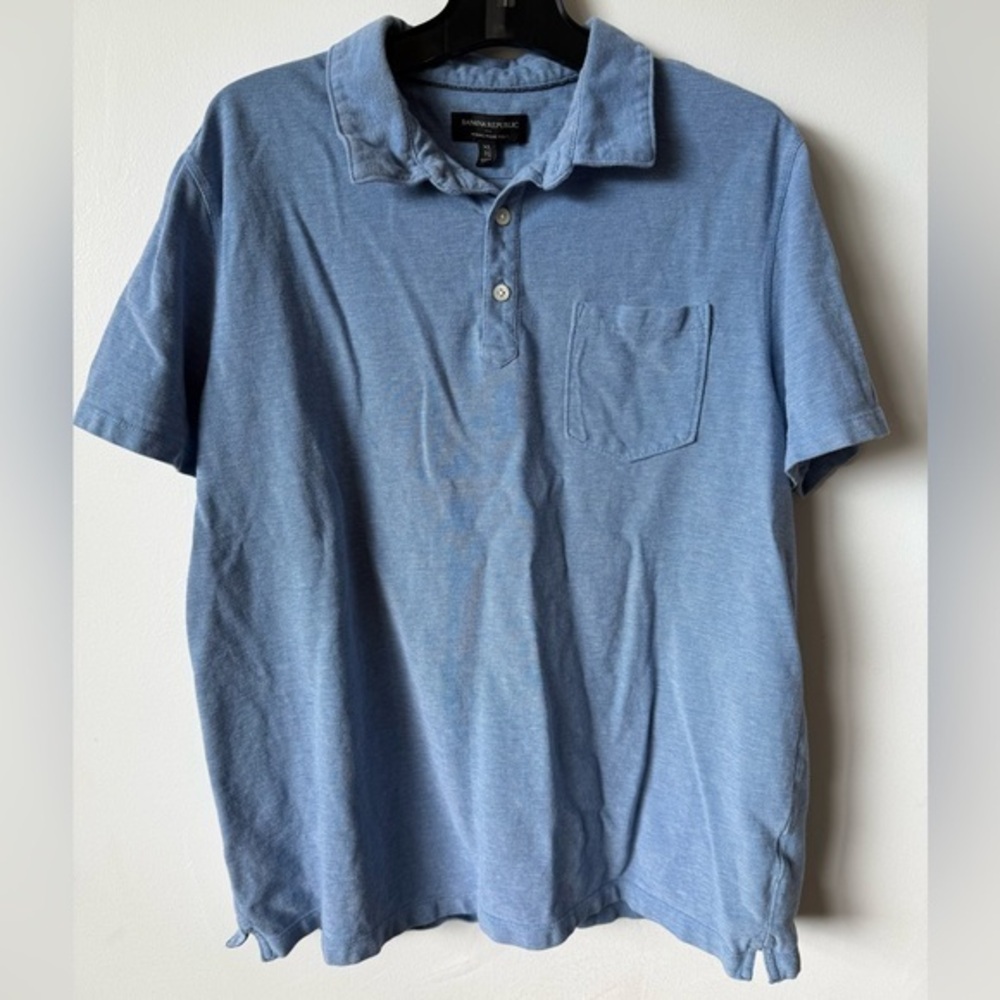 Banana Republic Wicking Pique Polo Shirt Men’s XL Blue 100% Cotton